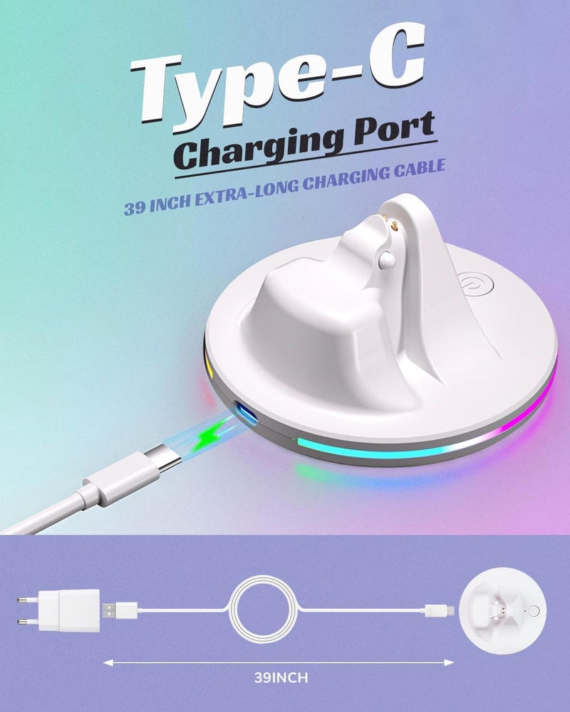 Semaiki Smart Glasses Charging Stand Compatible with RayBan Meta,Charging Dock for Wayfarer/Skyler/Headliner/Oakley HSTN with 7 RGB Lights - Image 5